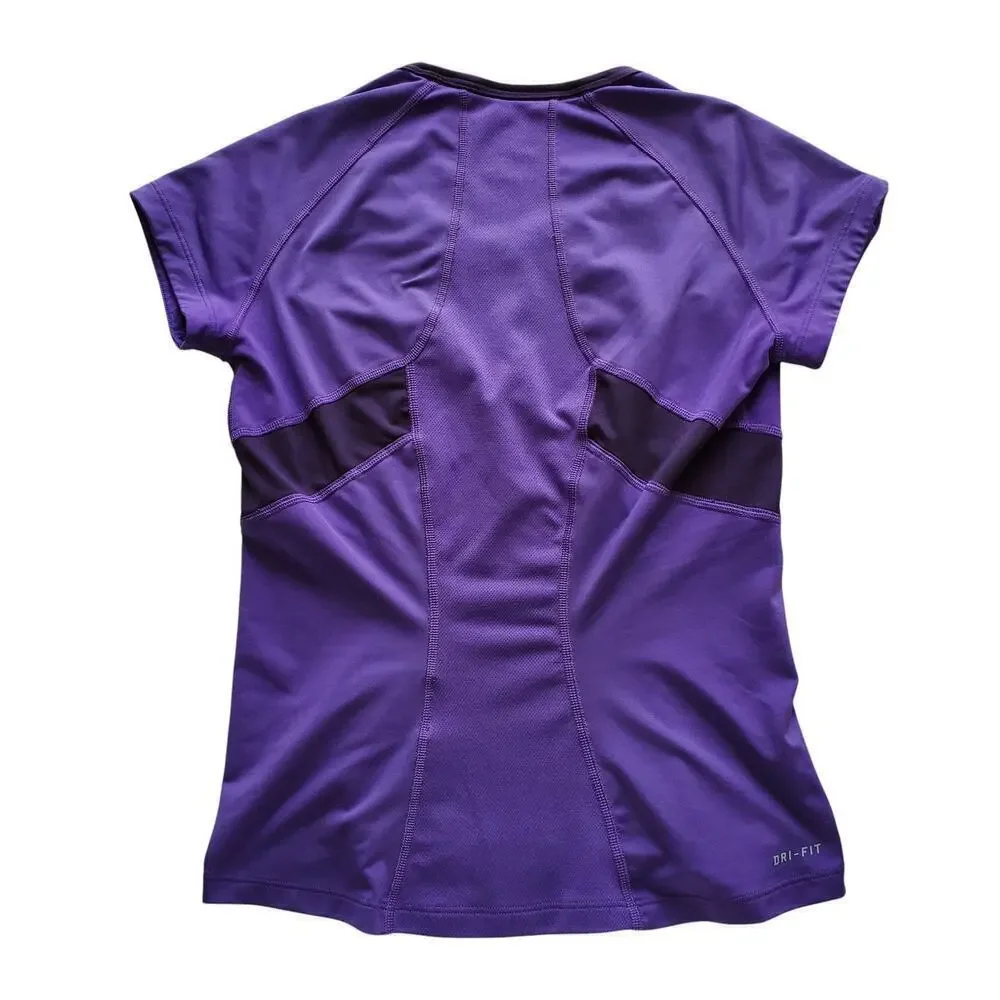 Nike Tennis Dri-Fit T-shirt with Ventilated Panels Purple Pickleball Golf Size S